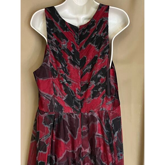 Halston Cherry Sleeveless Tulle Dress size 14 - Picture 8 of 13